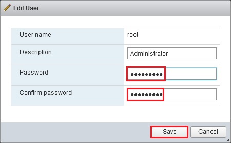 what is the password for esx emulator