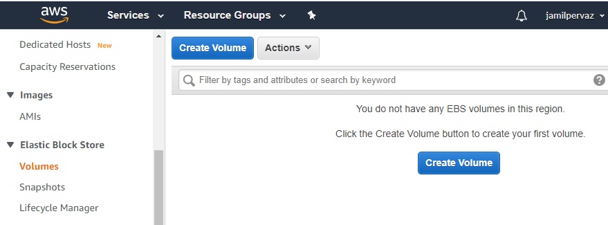 aws create volume