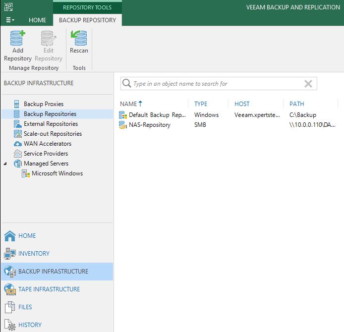 veeam backup to nas