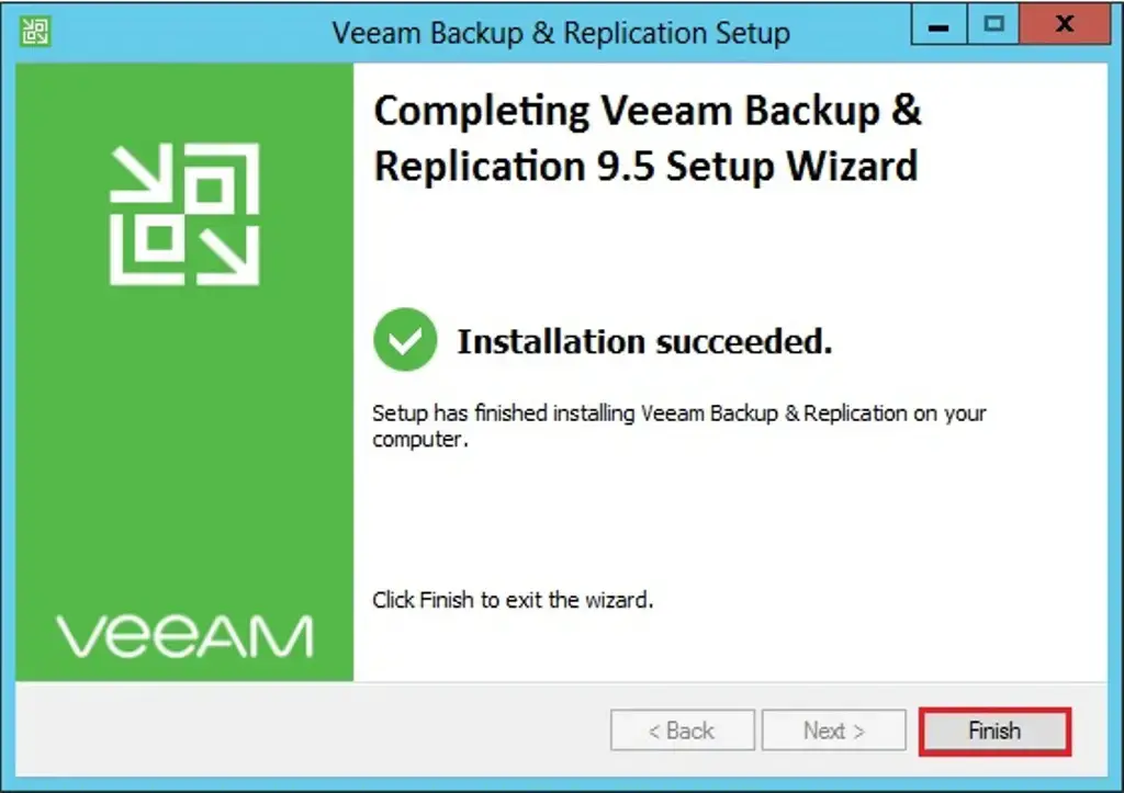 completing veeam backup setup wizard