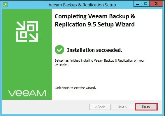 completing veeam backup setup wizard