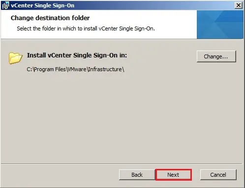 install vcenter single sign on in