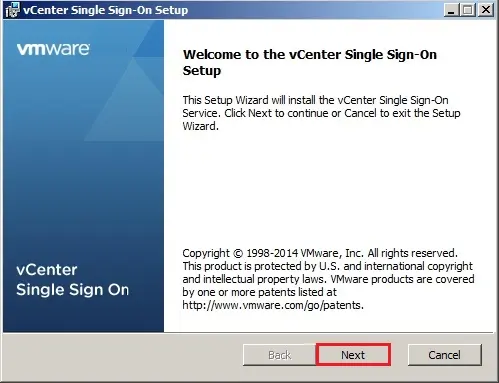 vcenter 5.5 single sign on setup