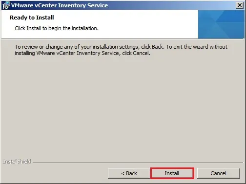 vcenter inventory service installation