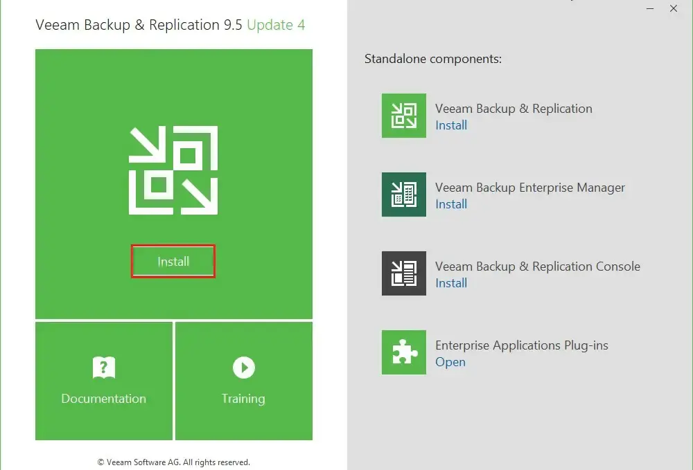 veeam backup & replication installation