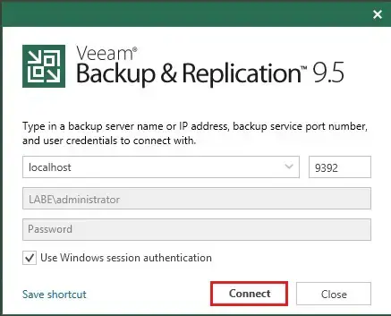 veeam console