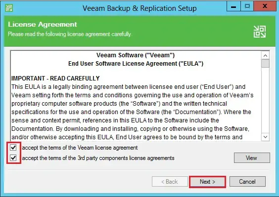 veeam backup license agreement