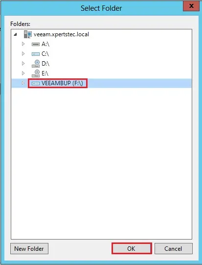 veeam backup repository folder