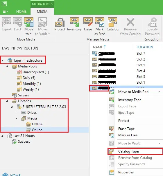 veeam restore backup catalog tape