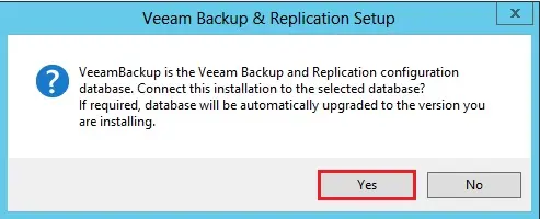 veeam upgraded database