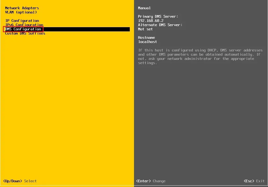 vmware dns configuration