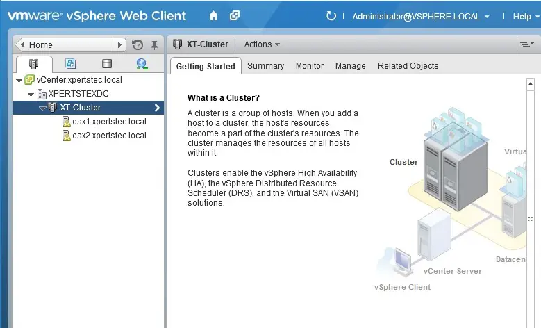 vmware vsphere client settings start