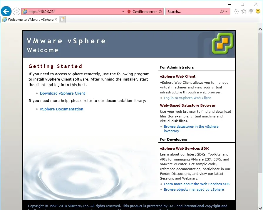 vmware vsphere welcome