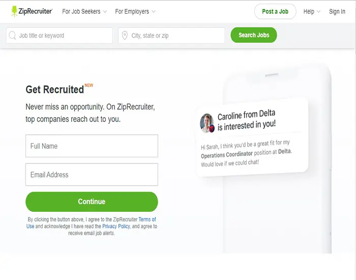 ziprecruiter freelance jobs site