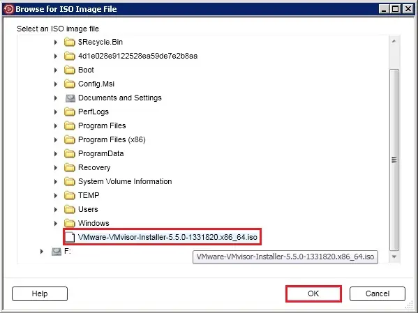 backup exec browse iso image