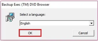 backup exec select language