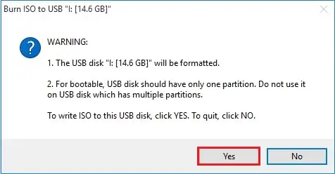 burn iso to usb warning