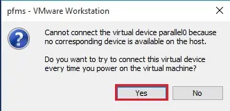 cannot connect the virtual device 