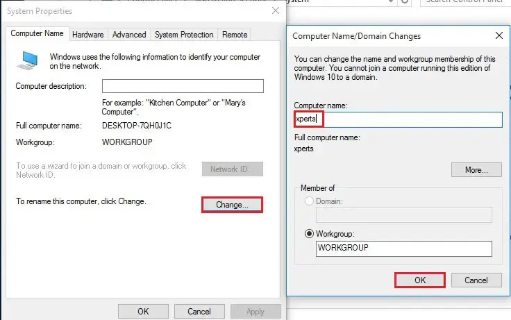 computer name domain change