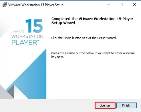 enter license vmware player