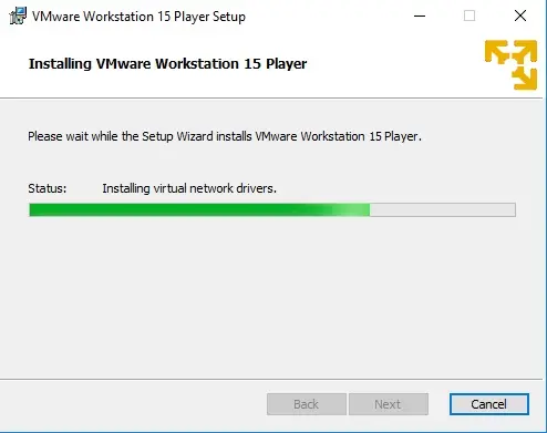 installing vmware workstation 15 player