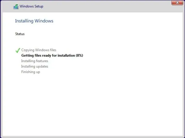 installing windows setup