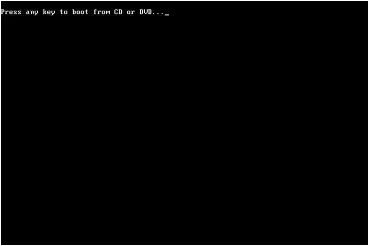 press any key to boot from cd or dvd