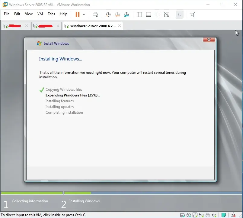 running virtual machine in vmware workstation