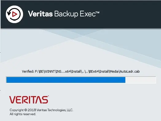 veritas backup exec installation progress