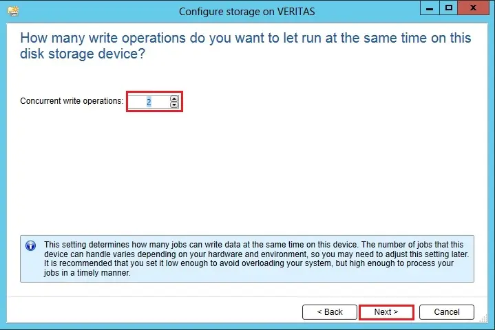 veritas disk storage write operations