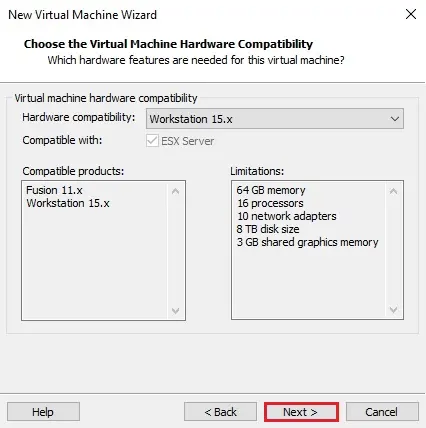 virtual machine hardware compatibility