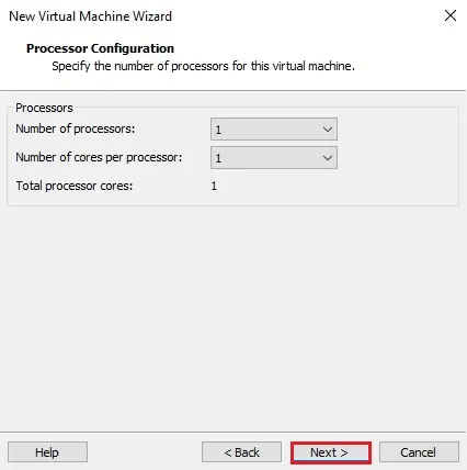 virtual machine processor configuration