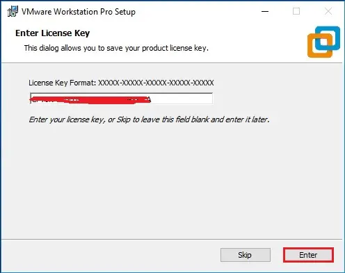 vmware workstation enter license key