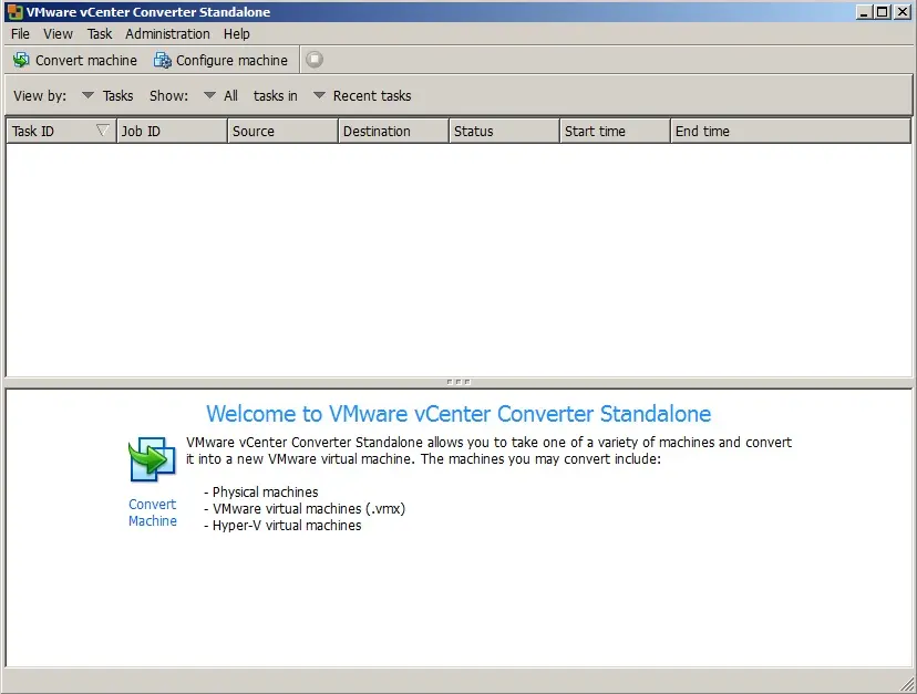 welcome to vmware vCenter converter