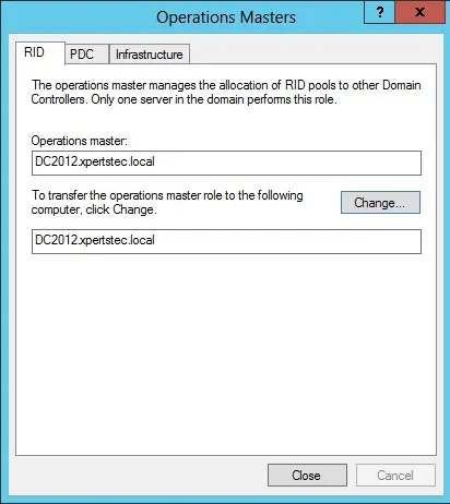 active directory 2012 operational masters rid