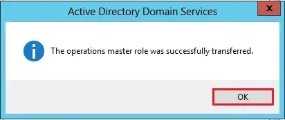 active directory 2012 operational masters transferred