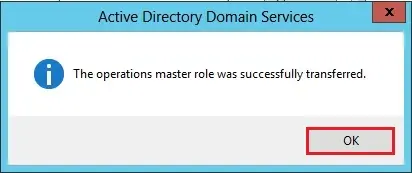 active directory 2012 operations masters role transferred