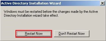 active directory removed restart now