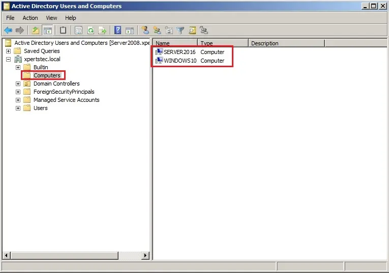 active directory users and computers computers