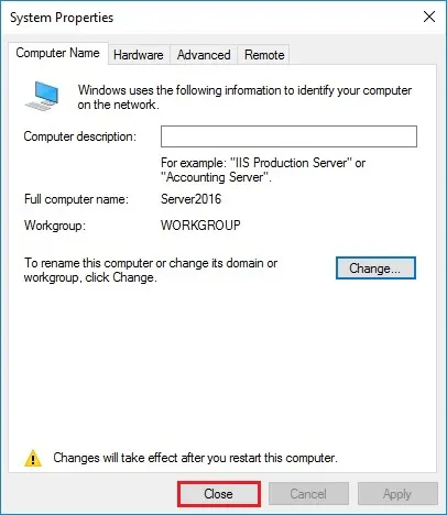 change computer name