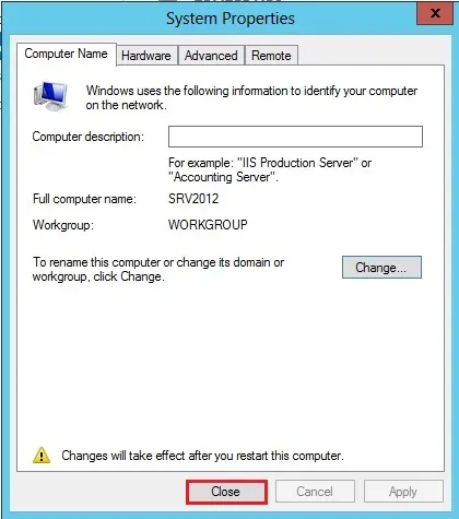 change computer name 2012