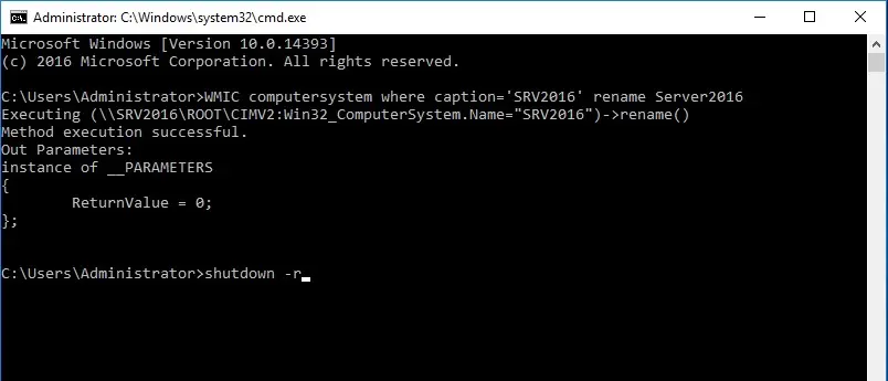 change computer name command line