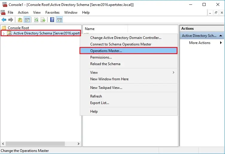 change directory schema operations master