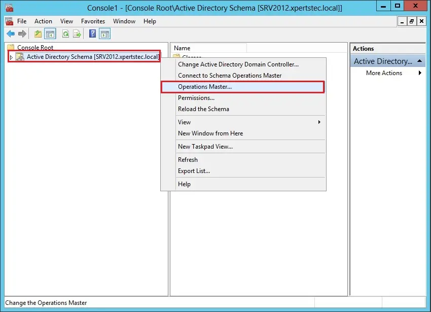 change directory schema operations master