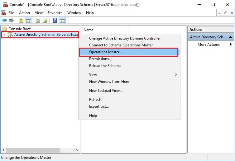 change directory schema operations master