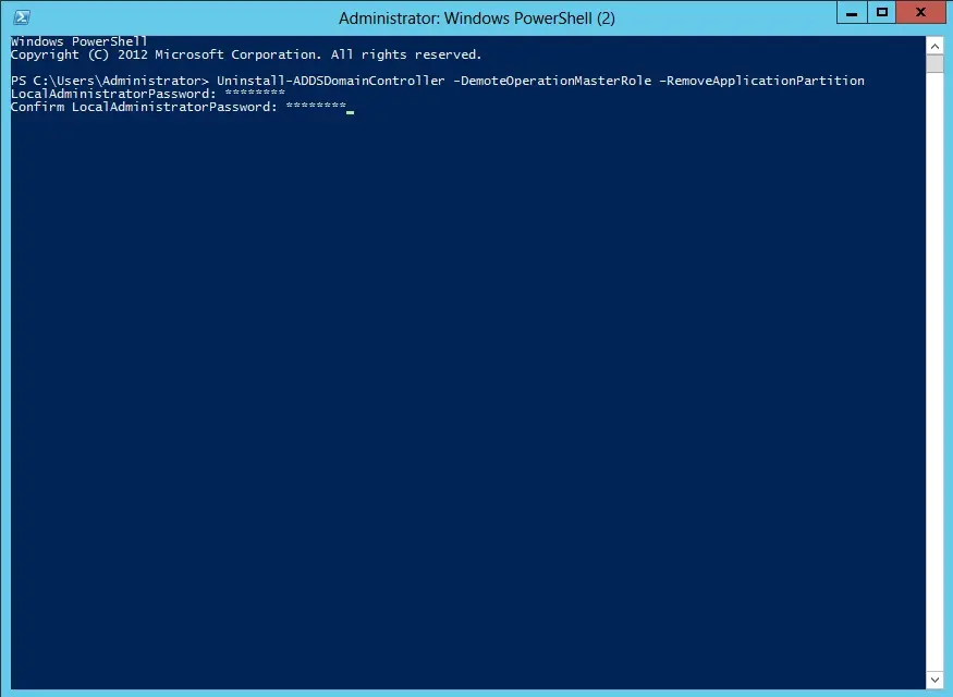 demote domain controller powershell server 2016