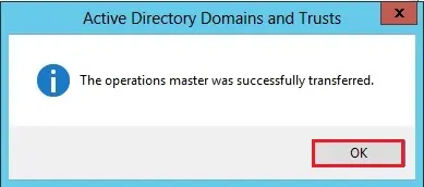 domains and trusts operations master roles transferred