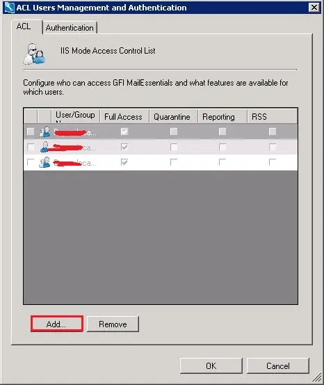 gfi mailessentials switchboard acl