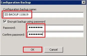 iis configuration backup