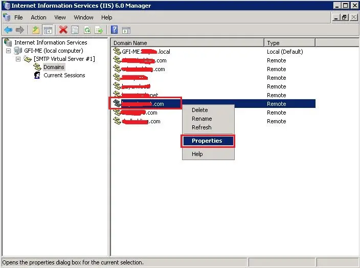 iis manager smtp domains